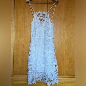 Zara Basic Floral Embroidered Midi Dress